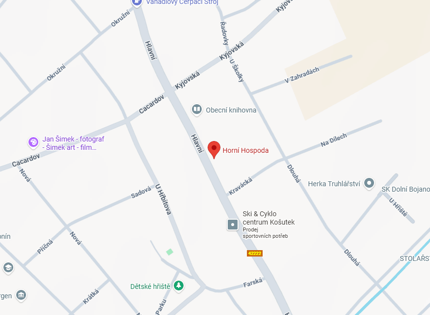 Mapa — Horní hospoda, Hlavní 386, Dolní Bojanovice